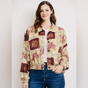 STUNT SPORTS Vintage 90's
Floral Silk Harrington
Windbreaker Festival Jacket L